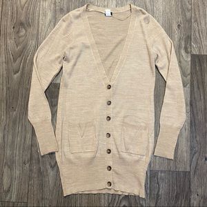 GOLD LONGLINE CARDIGAN, SIZE S